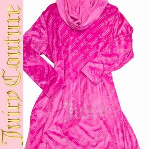 Juicy Couture Rhinestone Logo Crown Embossed Hooded Robe